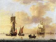 Francis Swaine, A royal yacht and small naval ship in a calm